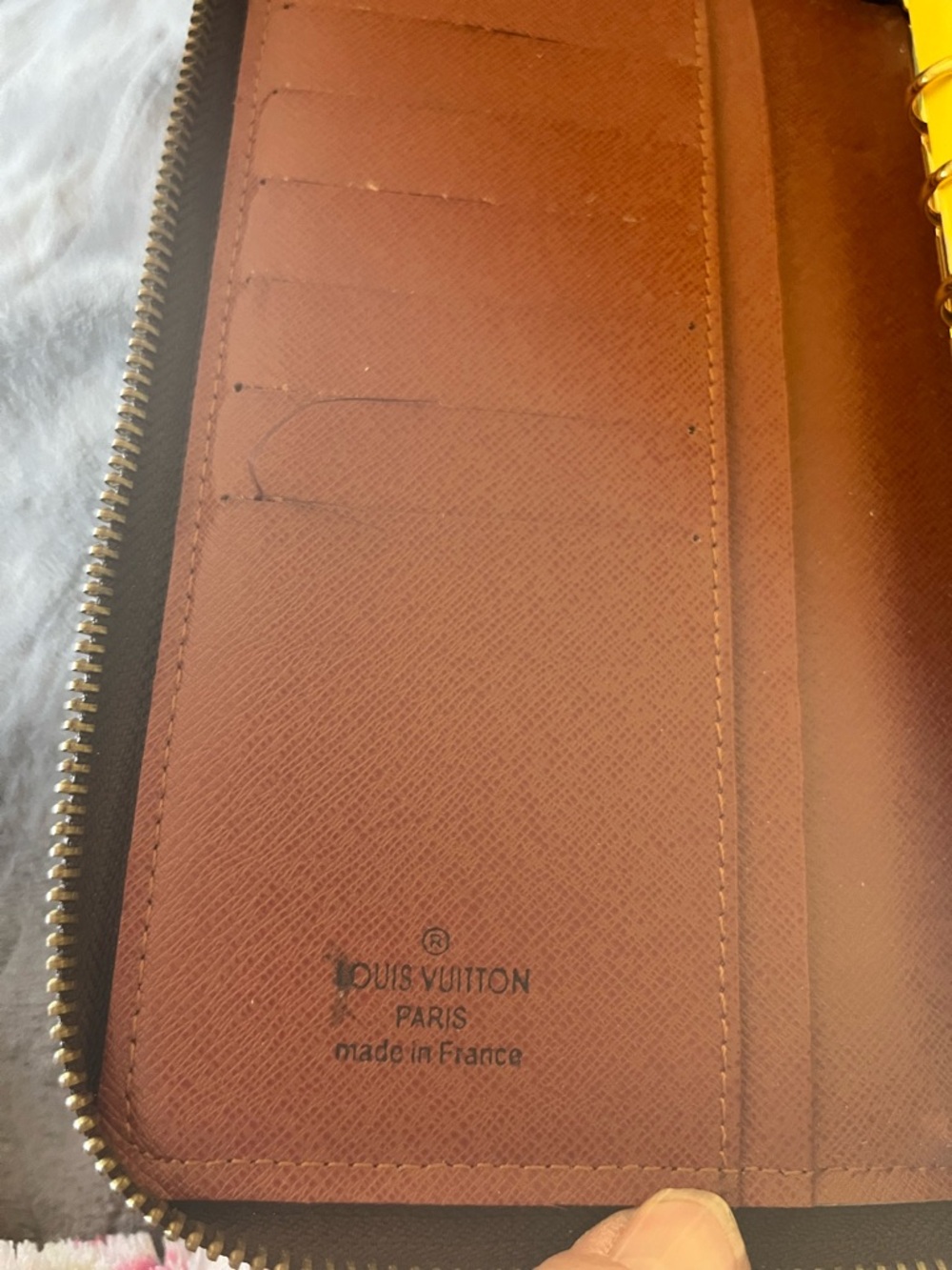 Vintage LV Brown  Zip-Around Daytimer - Picture 2 of 12